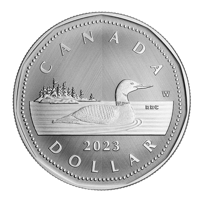A picture of a 2023 $1 Fine Silver Coin Tribute: W Mint Mark - Loon
